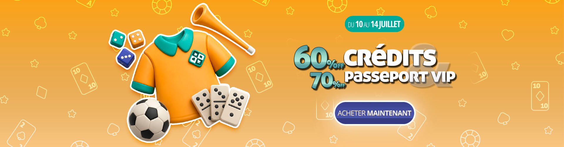 ? Une offre de champion pour la phase d�cisive : 60% de r�duction sur les cr�dits et 70% sur les pass vip.